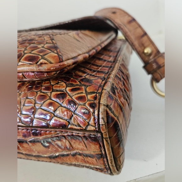 Brahmin Brown /Tan Crocodile Leather Crossbody bag - Picture 3 of 11